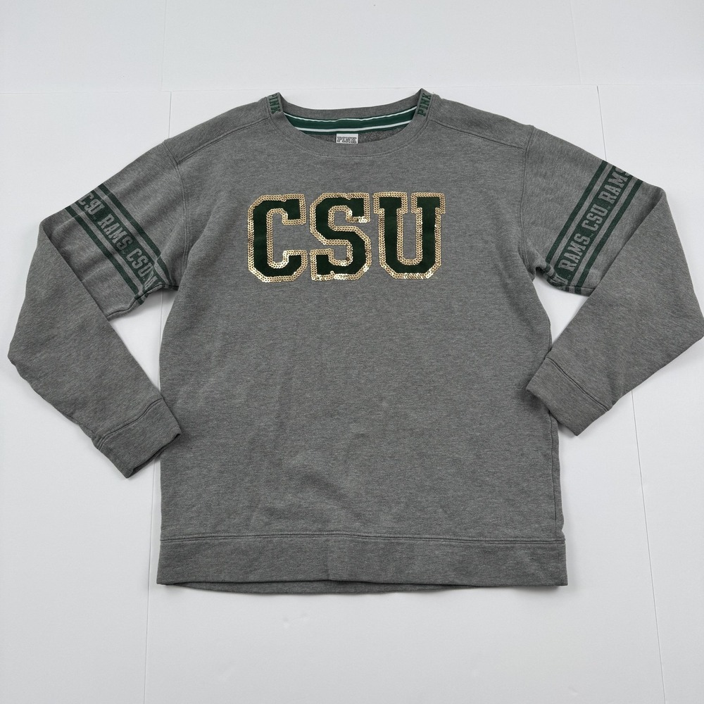 PINK Victoria's Secret Colorado State Rams CSU Sweatshirt Gray Women Small NCAA